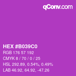 カラーコード: HEX #B039C0 | qconv.com