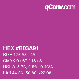 カラーコード: HEX #B03A91 | qconv.com