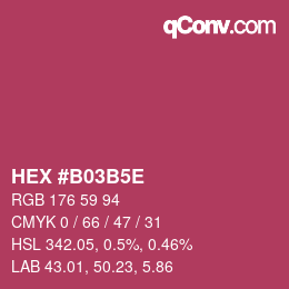 颜色代码: HEX #B03B5E | qconv.com