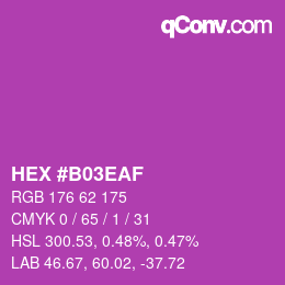 Farbcode: HEX #B03EAF | qconv.com