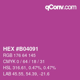 Color code: HEX #B04091 | qconv.com