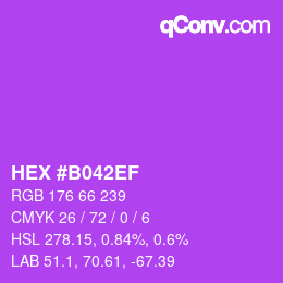 Farbcode: HEX #B042EF | qconv.com