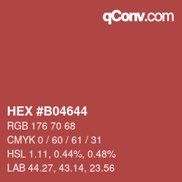 Color code: HEX #B04644 | qconv.com