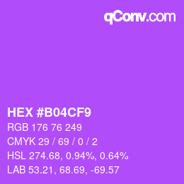 カラーコード: HEX #B04CF9 | qconv.com