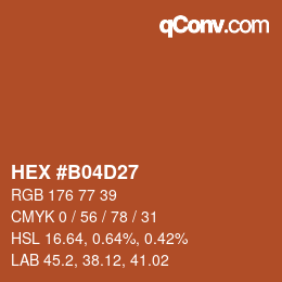 Color code: HEX #B04D27 | qconv.com