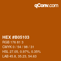 Color code: HEX #B05103 | qconv.com