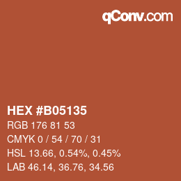Color code: HEX #B05135 | qconv.com