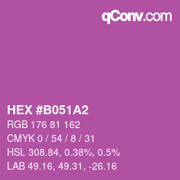 カラーコード: HEX #B051A2 | qconv.com