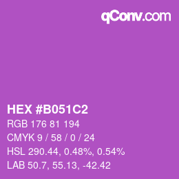 カラーコード: HEX #B051C2 | qconv.com