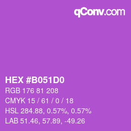 カラーコード: HEX #B051D0 | qconv.com