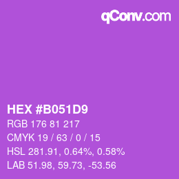カラーコード: HEX #B051D9 | qconv.com