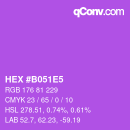 カラーコード: HEX #B051E5 | qconv.com