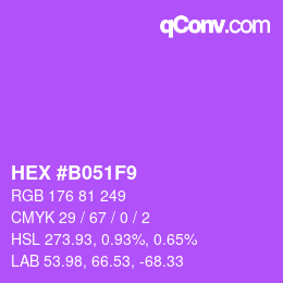 カラーコード: HEX #B051F9 | qconv.com