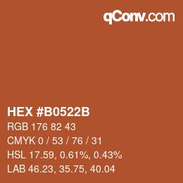 Color code: HEX #B0522B | qconv.com