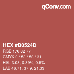 Color code: HEX #B0524D | qconv.com