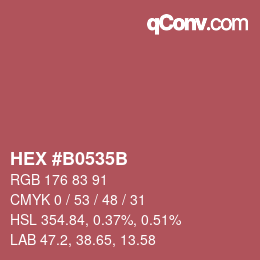 Color code: HEX #B0535B | qconv.com