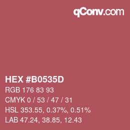 Color code: HEX #B0535D | qconv.com