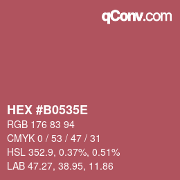 Color code: HEX #B0535E | qconv.com