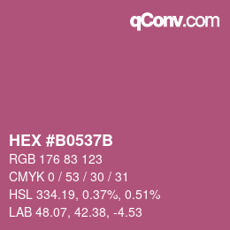 カラーコード: HEX #B0537B | qconv.com