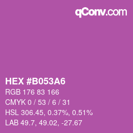 カラーコード: HEX #B053A6 | qconv.com
