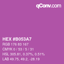 カラーコード: HEX #B053A7 | qconv.com