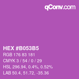 カラーコード: HEX #B053B5 | qconv.com