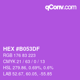 颜色代码: HEX #B053DF | qconv.com
