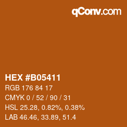 Color code: HEX #B05411 | qconv.com