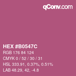 颜色代码: HEX #B0547C | qconv.com