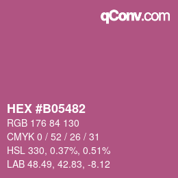 カラーコード: HEX #B05482 | qconv.com