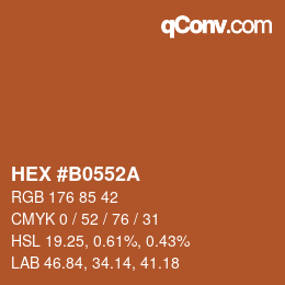 Color code: HEX #B0552A | qconv.com