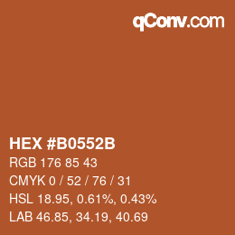 カラーコード: HEX #B0552B | qconv.com