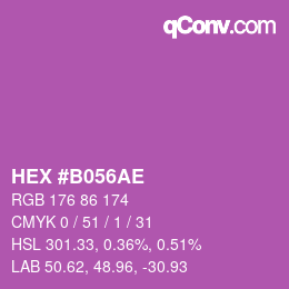 Color code: HEX #B056AE | qconv.com