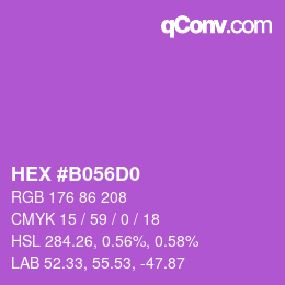 カラーコード: HEX #B056D0 | qconv.com