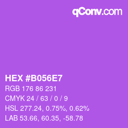 颜色代码: HEX #B056E7 | qconv.com