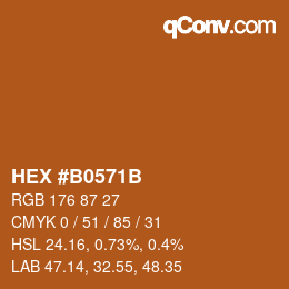 Color code: HEX #B0571B | qconv.com