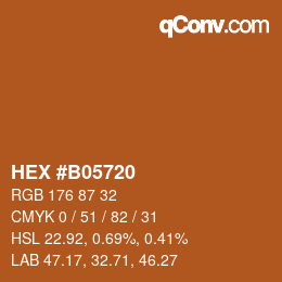 Color code: HEX #B05720 | qconv.com
