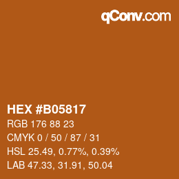 Color code: HEX #B05817 | qconv.com