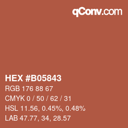 Color code: HEX #B05843 | qconv.com