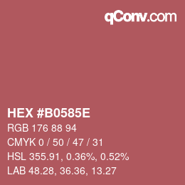 Color code: HEX #B0585E | qconv.com