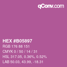 カラーコード: HEX #B05897 | qconv.com