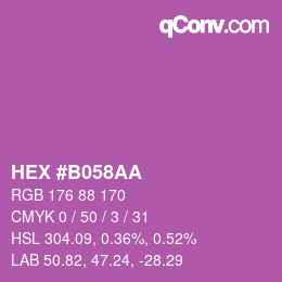 カラーコード: HEX #B058AA | qconv.com