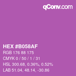 カラーコード: HEX #B058AF | qconv.com