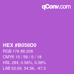 颜色代码: HEX #B058D0 | qconv.com