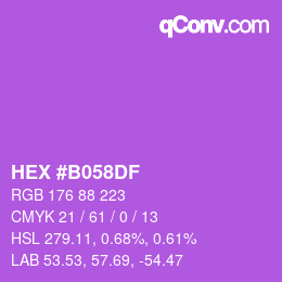 颜色代码: HEX #B058DF | qconv.com