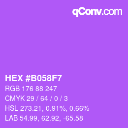 カラーコード: HEX #B058F7 | qconv.com
