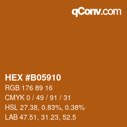 Color code: HEX #B05910 | qconv.com