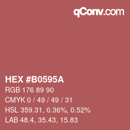 Color code: HEX #B0595A | qconv.com