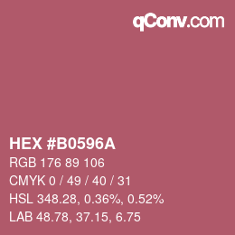 Color code: HEX #B0596A | qconv.com