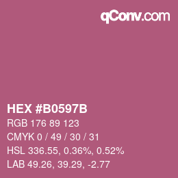 Color code: HEX #B0597B | qconv.com